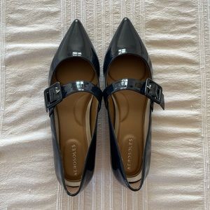 Aerosols pointy toe mary jane in navy patent leather